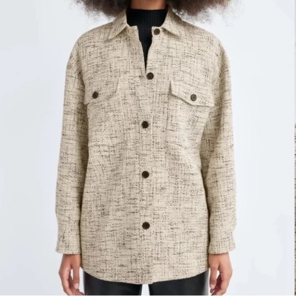 Aritzia Babaton tweed Joan shirt jacket shacket - size 1 (Small) NWOT - Picture 3 of 6